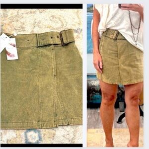 NWT,C&W Soft Jean Mini Skirt, Belt Sewn-In, Adorable,Comfy, Great Colors,Size S